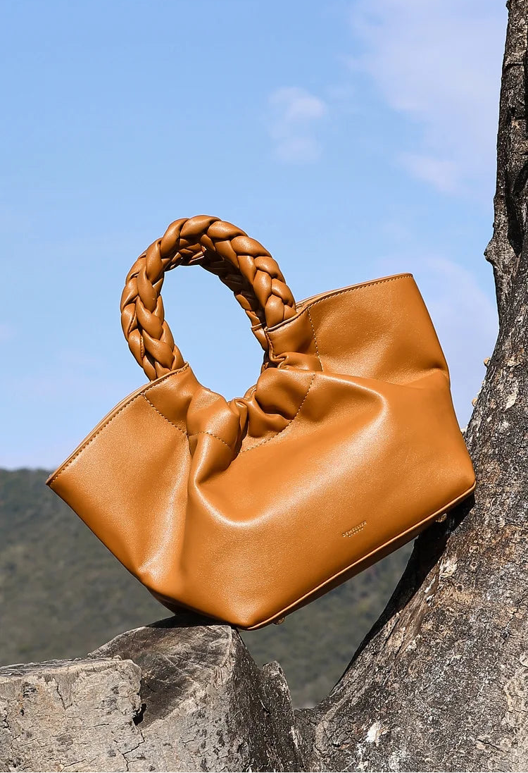 Genuine Leather Bucket Bag