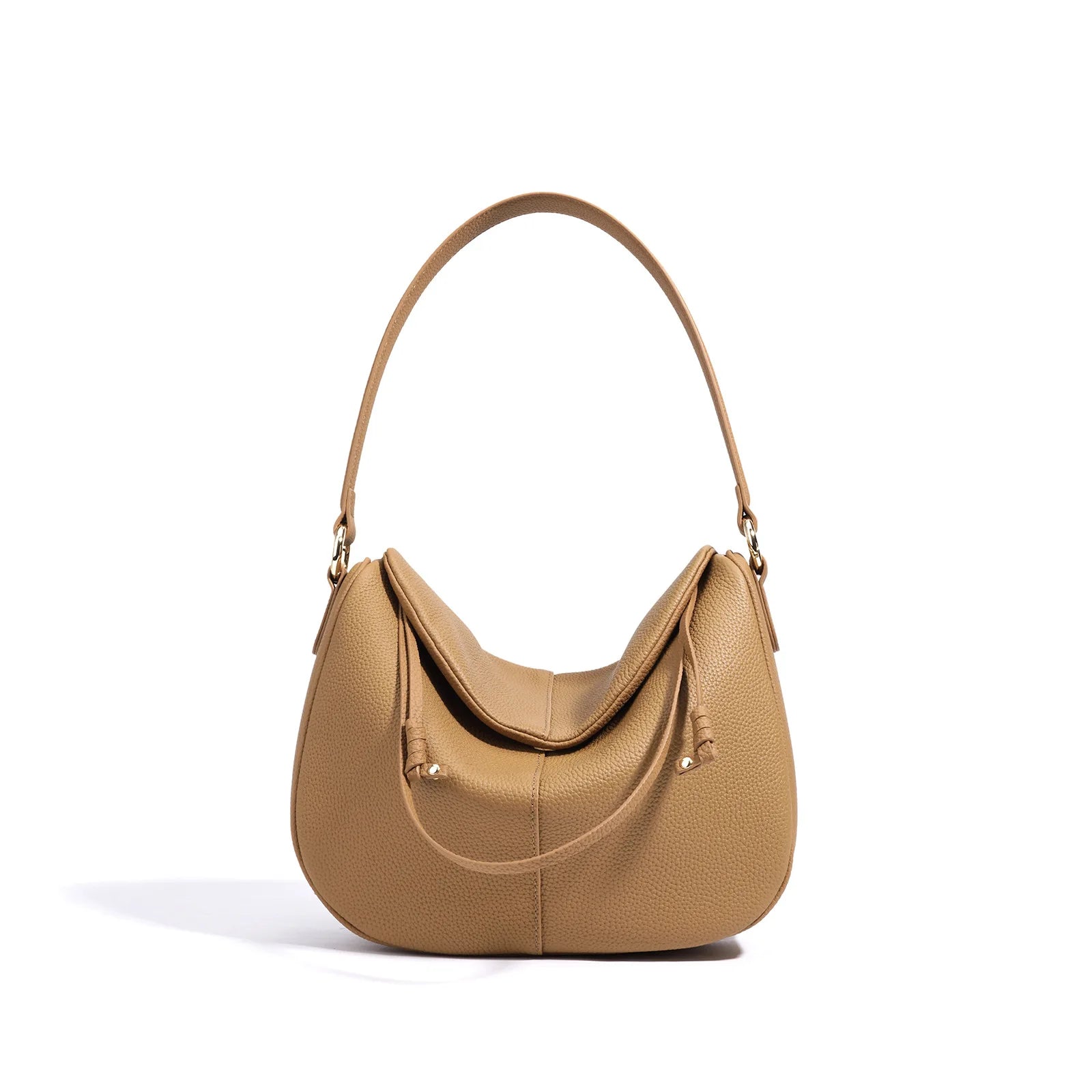 GENUINE LEATHER DUMPLING TOTE BAG