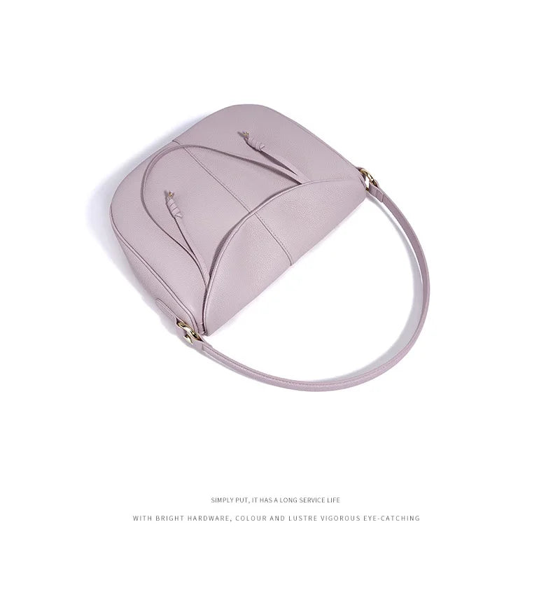 GENUINE LEATHER DUMPLING TOTE BAG