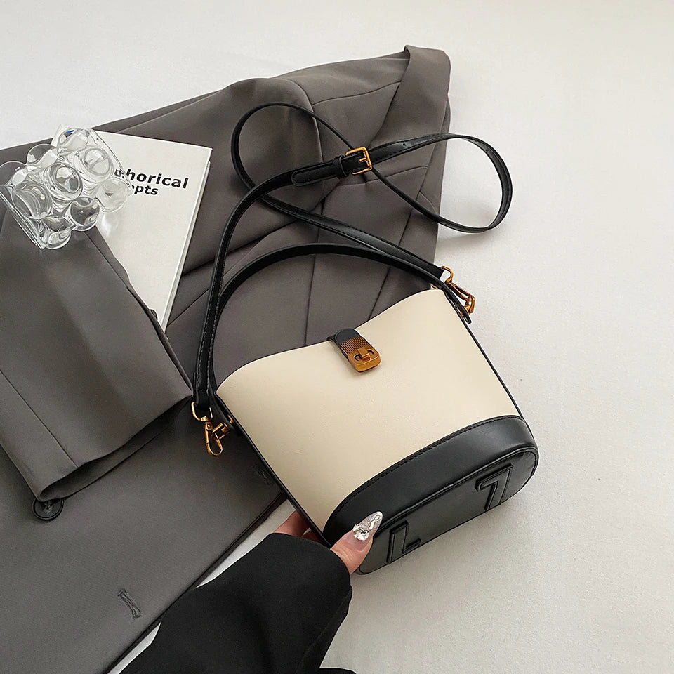 Elegant PU Leather Bucket Bag