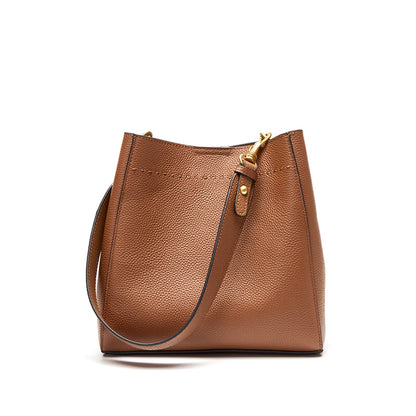 ZENCY Genuine Leather Bucket Bag