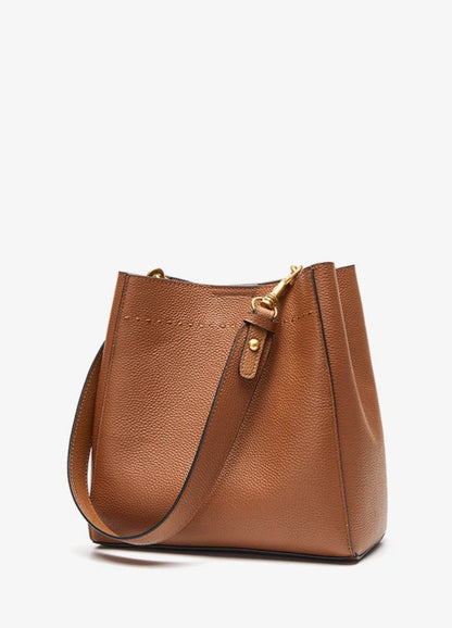 ZENCY Genuine Leather Bucket Bag