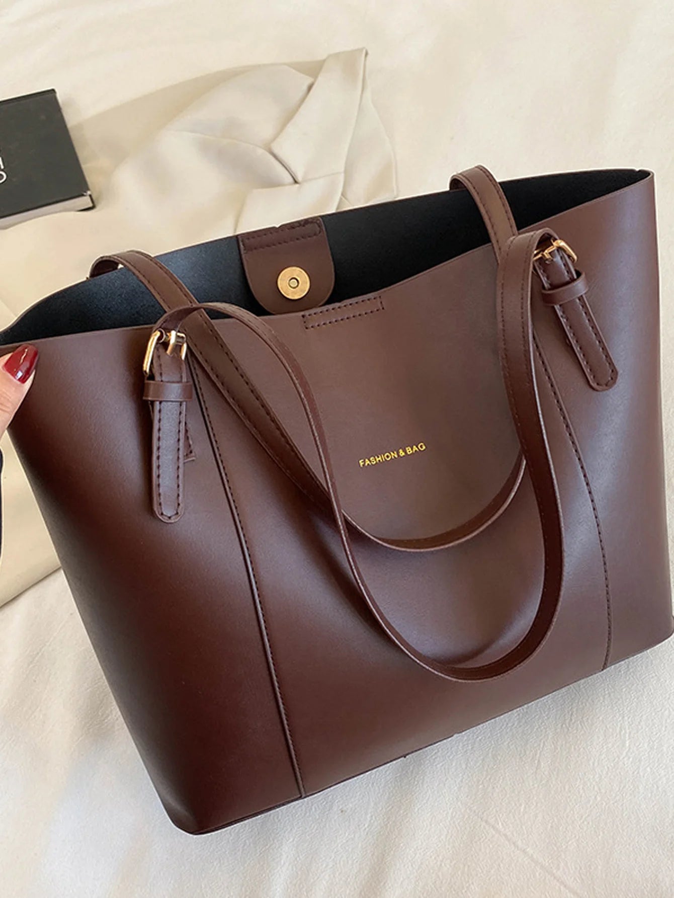 SHI Elegant Leather Satchel Bag