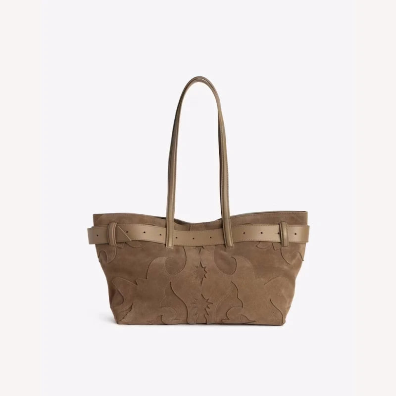 Suede Shopper Bag for Women