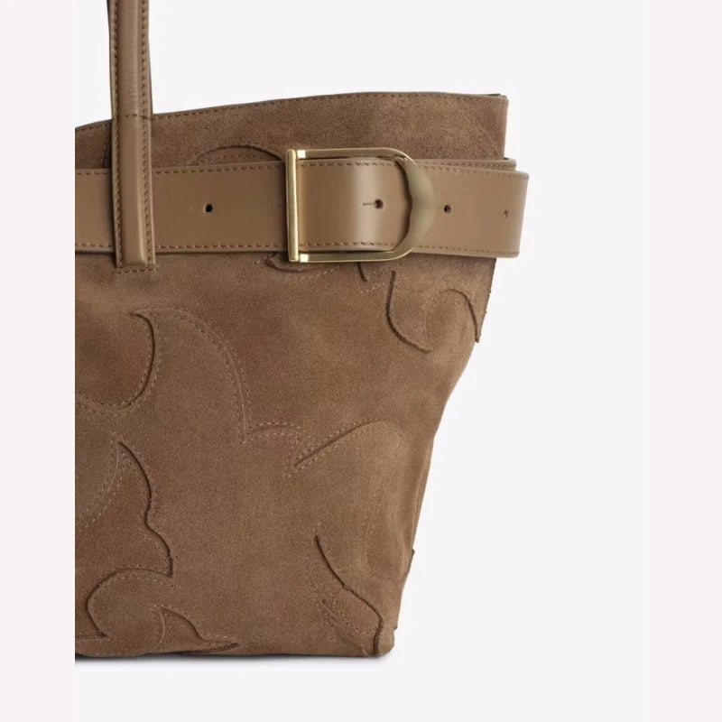 Suede Shopper Bag for Women
