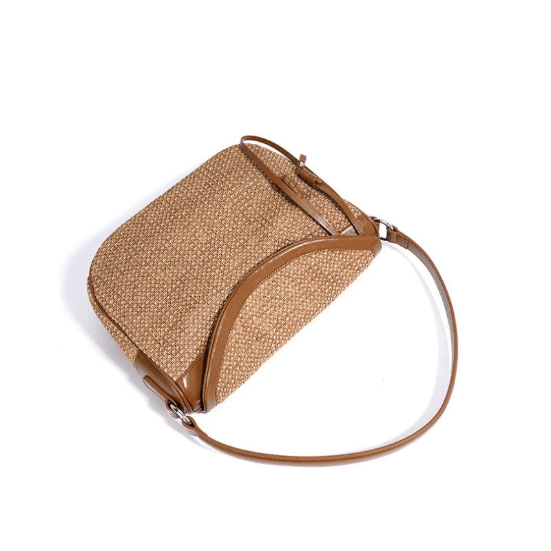 Women Grass Woven Shoulder Bag