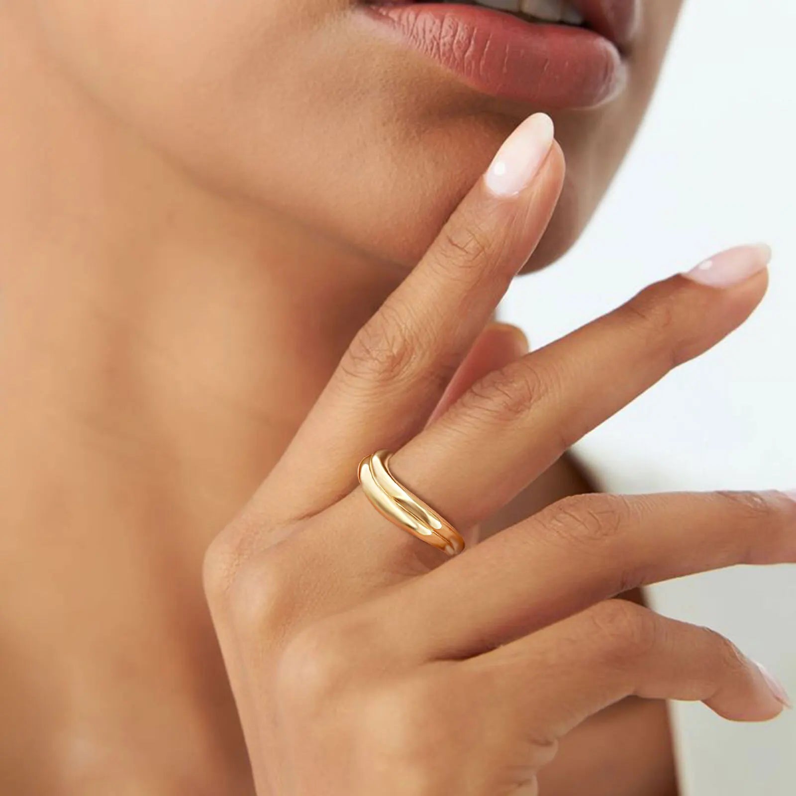 Golden Wavy Ring