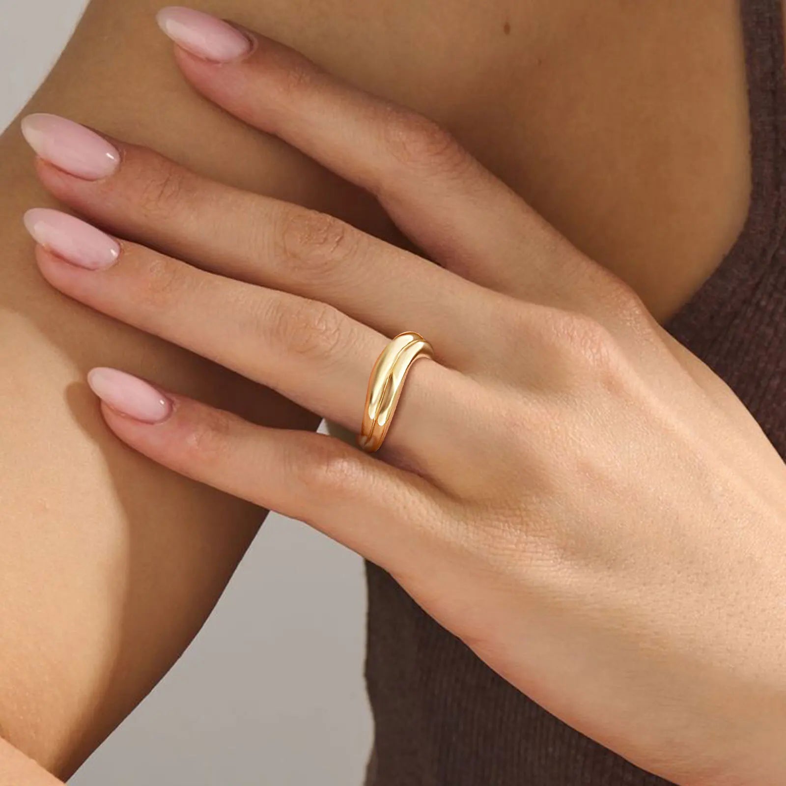 Golden Wavy Ring