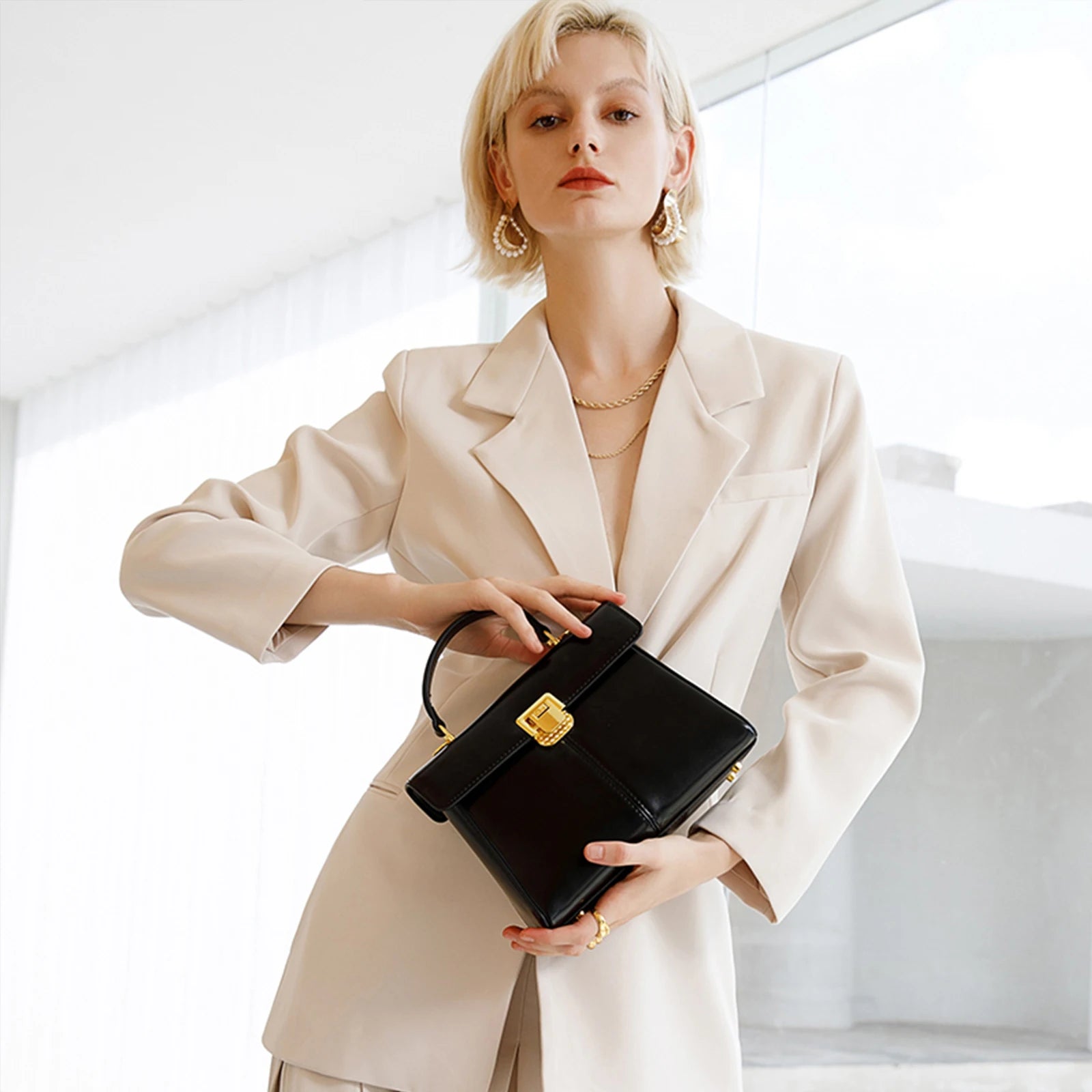 ITAMOOD GENUINE LEATHER CROSSBODY HANDBAG