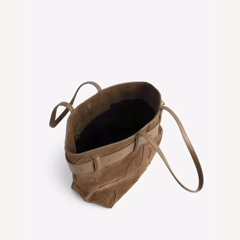 Suede Shopper Bag for Women