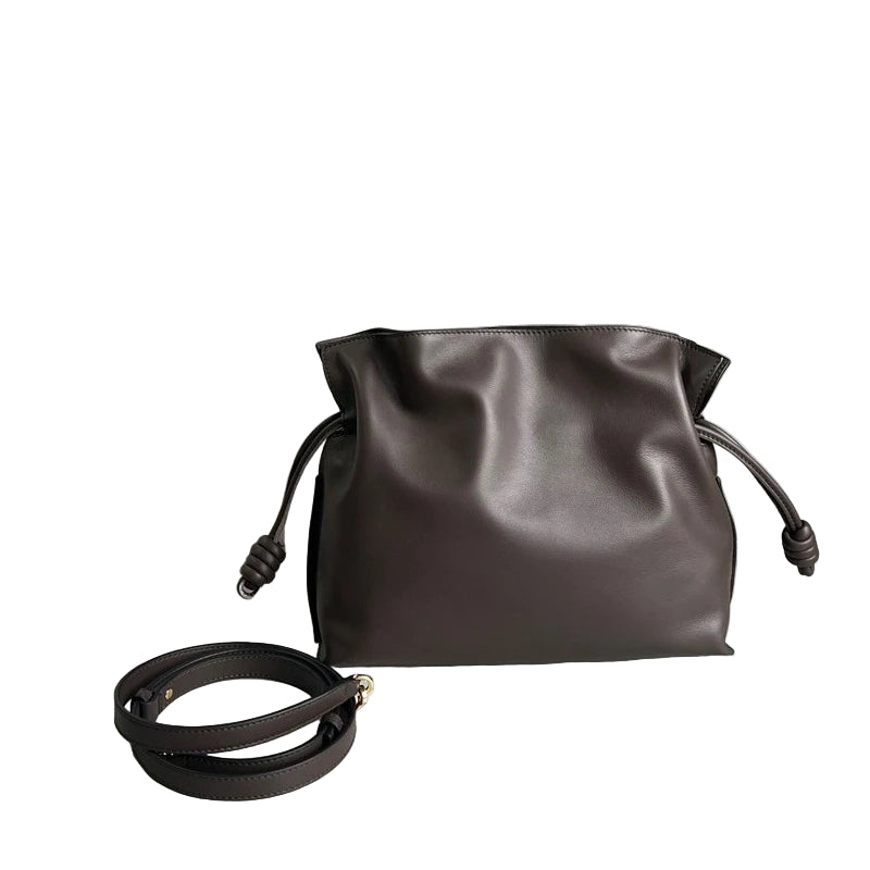 Luxury Cowhide Drawstring Bucket Bag