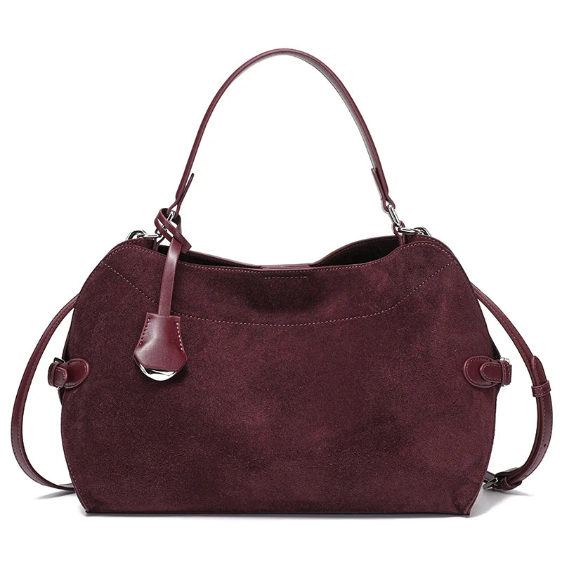 Natural Suede Leather Shoulder Bag