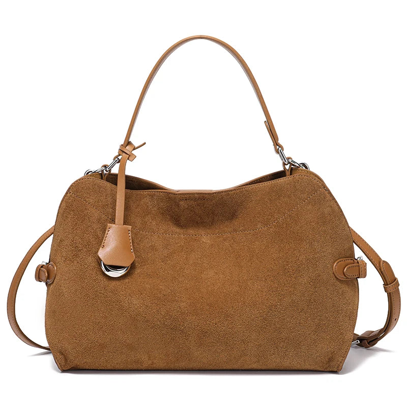 Natural Suede Leather Shoulder Bag