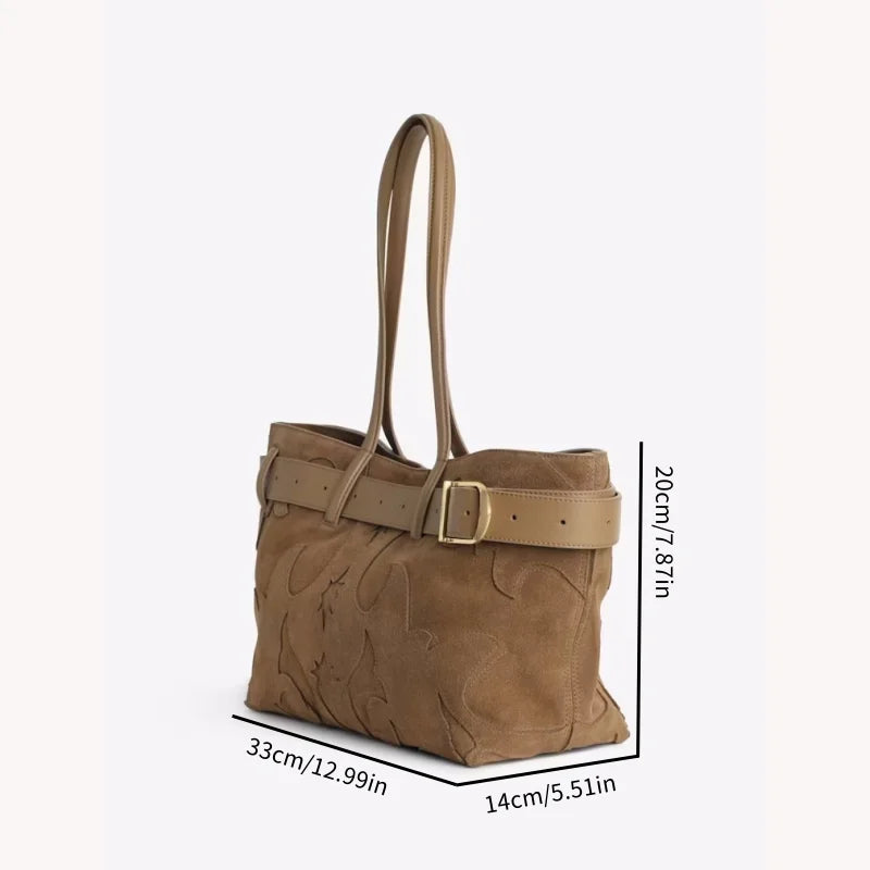 Suede Shopper Bag for Women