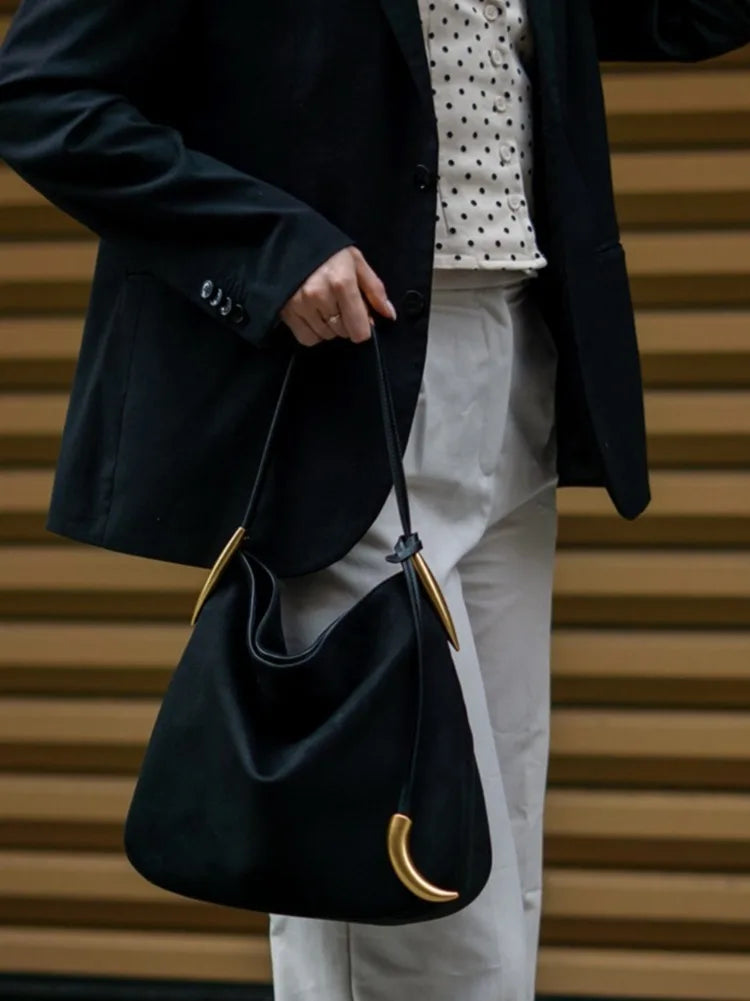 Nina Suede Armpit Bag