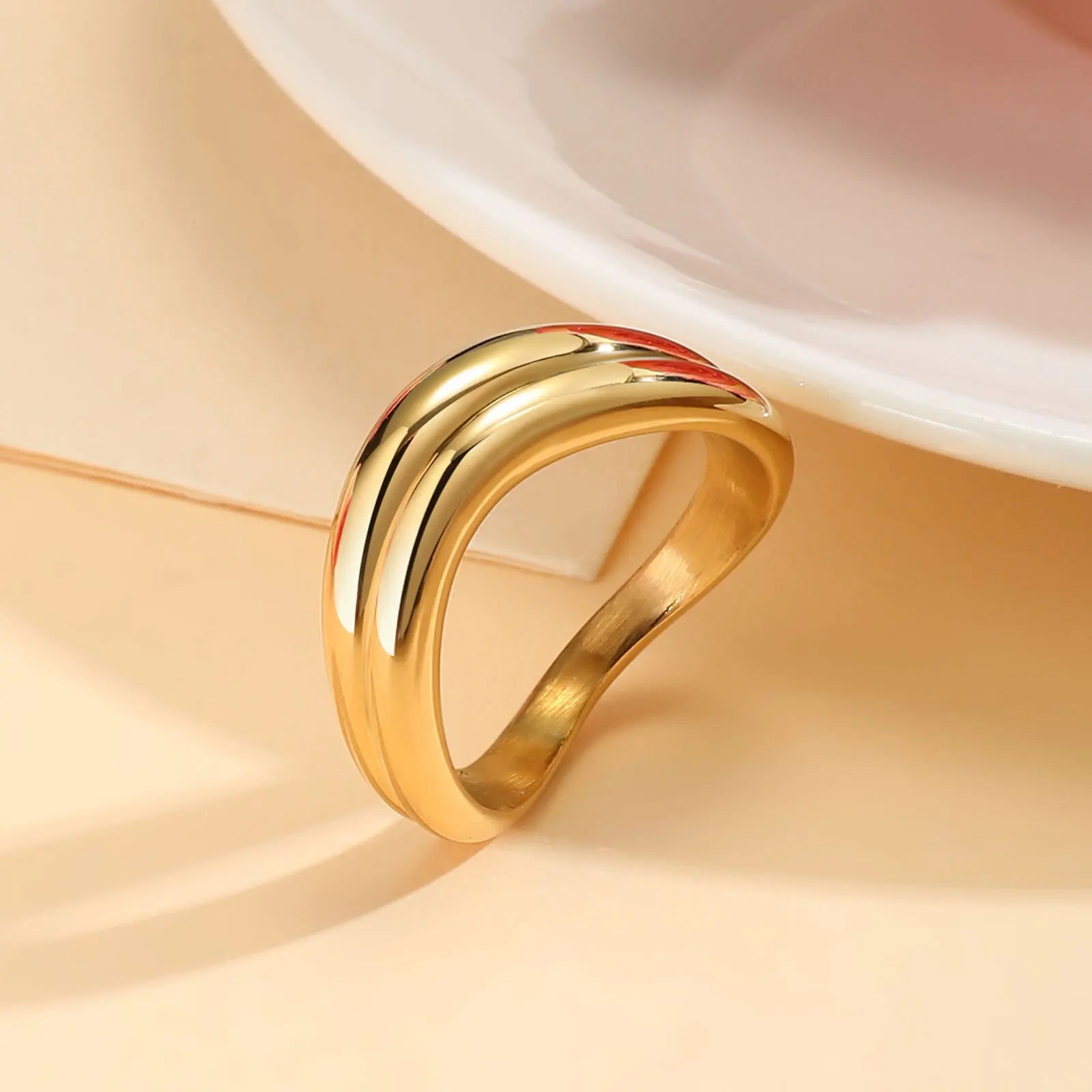 Golden Wavy Ring