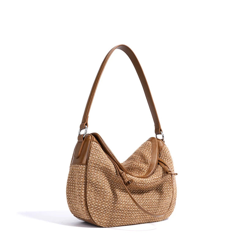 Women Grass Woven Shoulder Bag