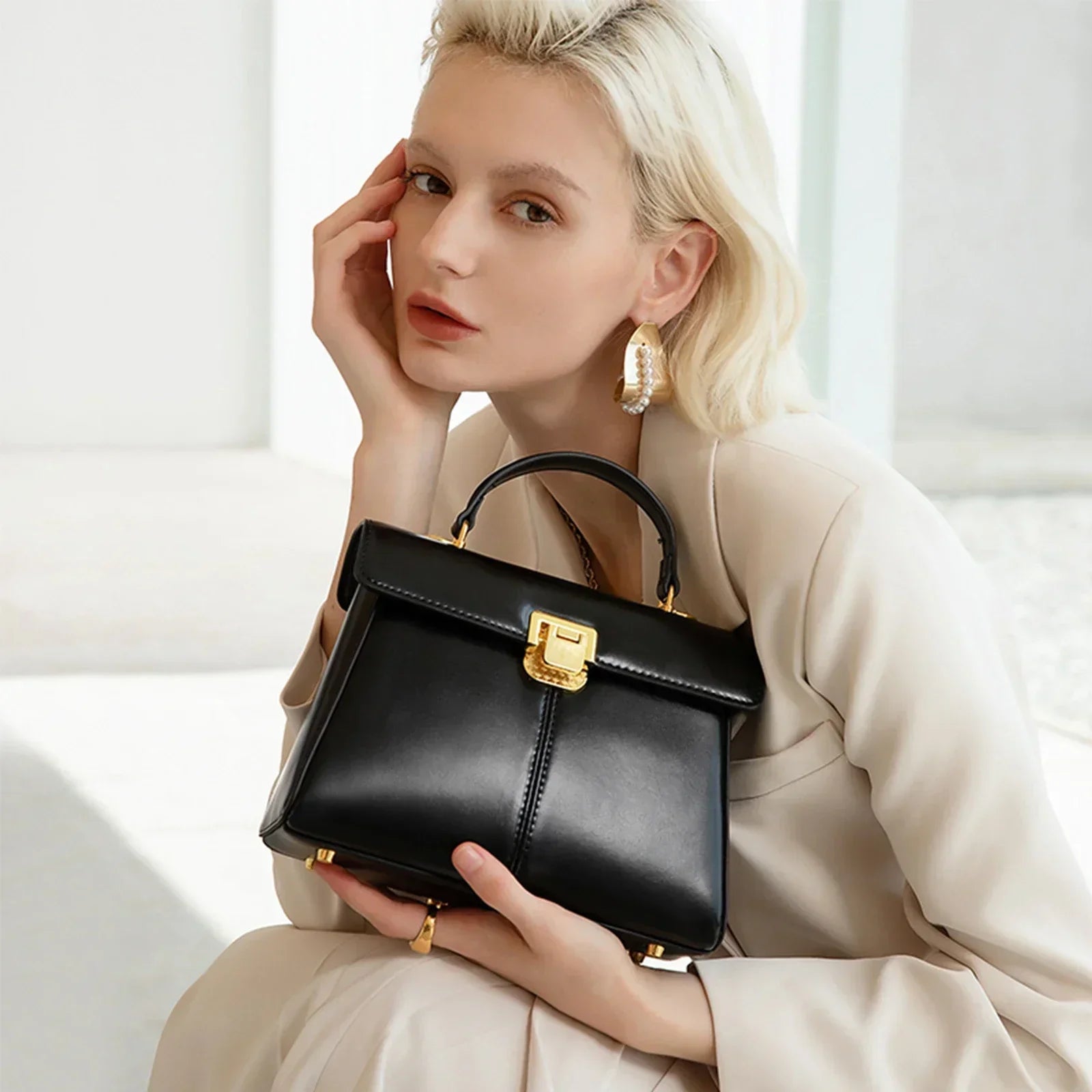 ITAMOOD GENUINE LEATHER CROSSBODY HANDBAG