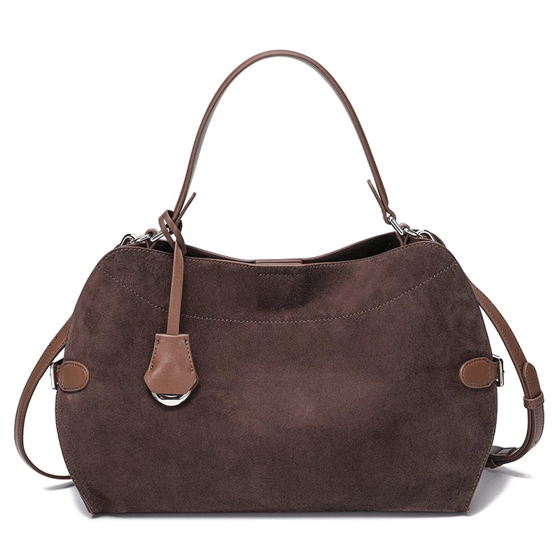 Natural Suede Leather Shoulder Bag