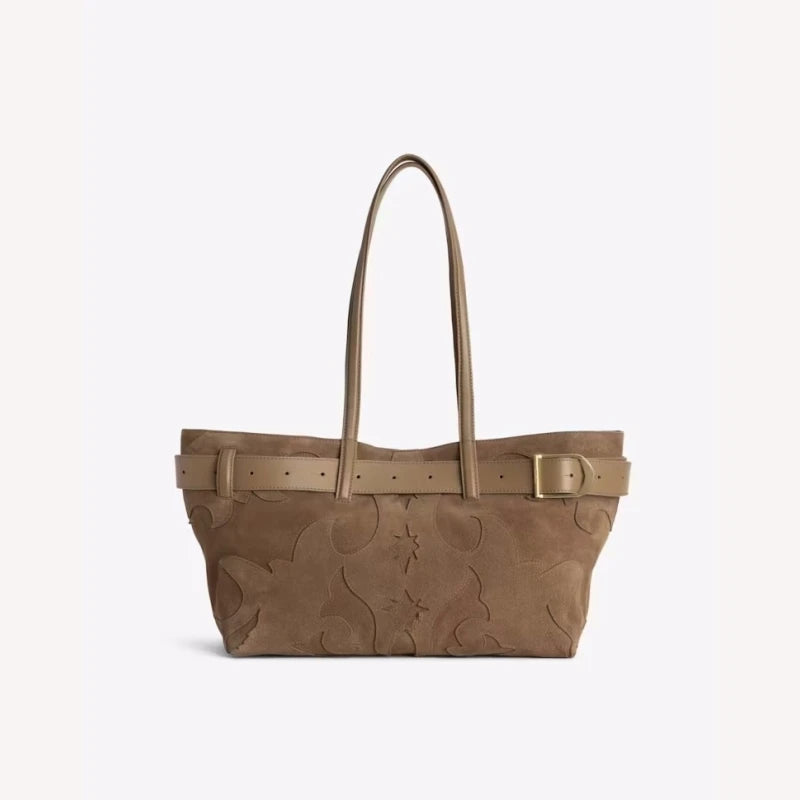 Suede Shopper Bag for Women